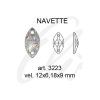 Swarovski NAVETTE 3223 - 18x9mm  Crystal