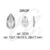Swarovski DROP 3230 - 12x7mm  Blue Zircon